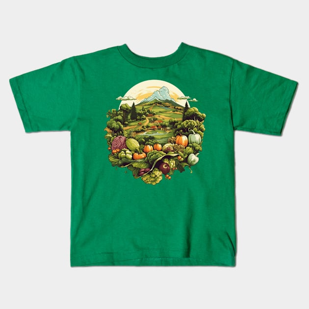 Farm Fresh Living Kids T-Shirt by Pryma Design